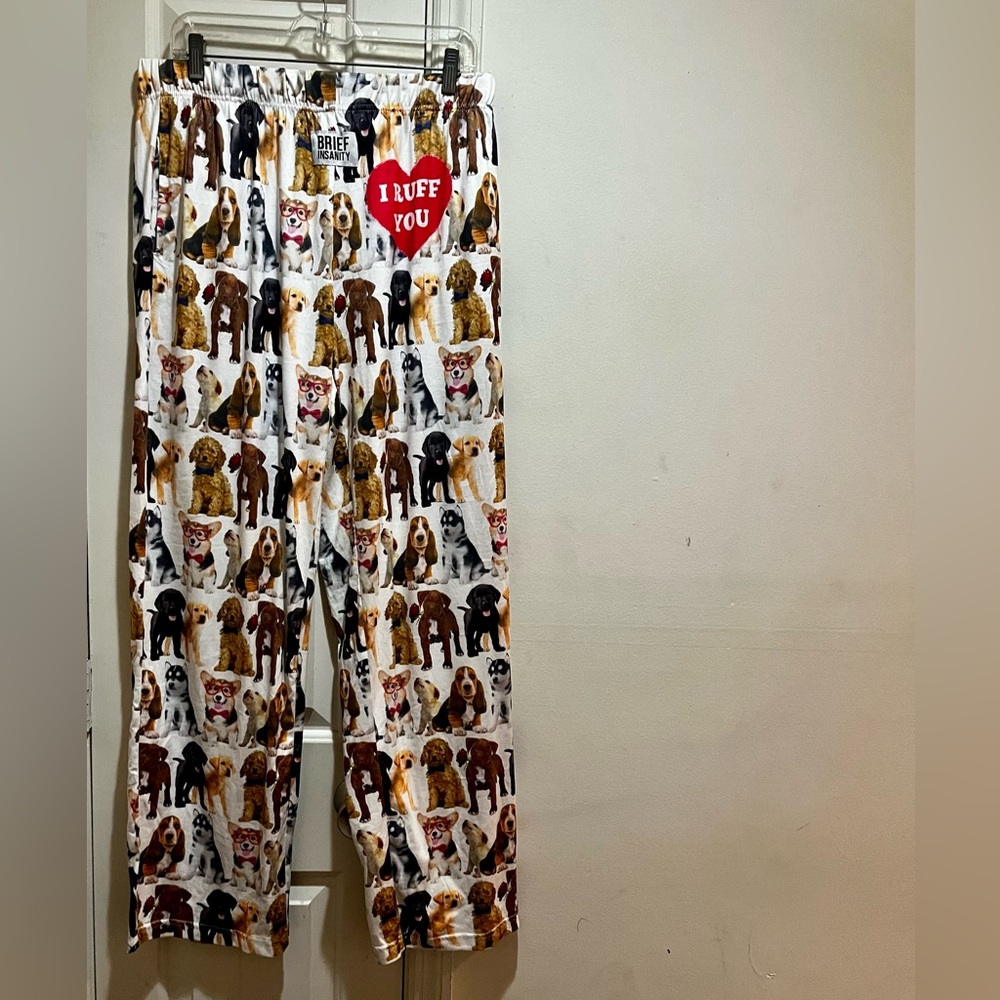 Brief Insanity I Ruff You Dog Print Pajama Pants